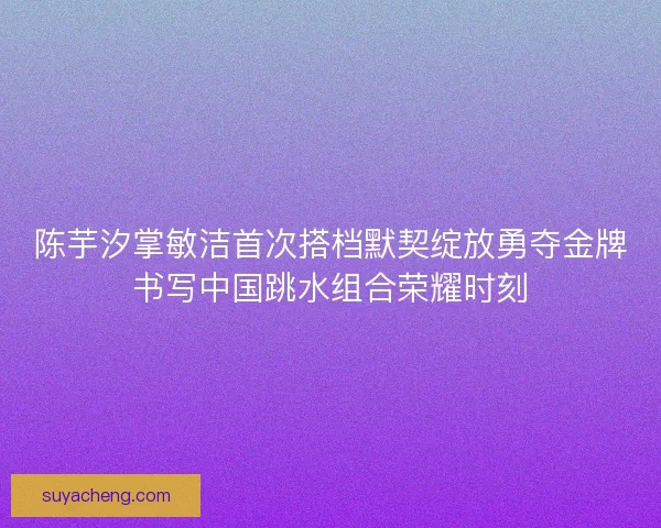 陈芋汐掌敏洁首次搭档默契绽放勇夺金牌书写中国跳水组合荣耀时刻